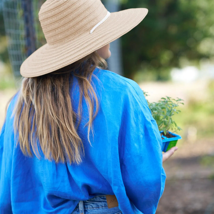 360FIVE Alltagshut – Aloe Fedora Garten-Strohhut mit breiter Krempe