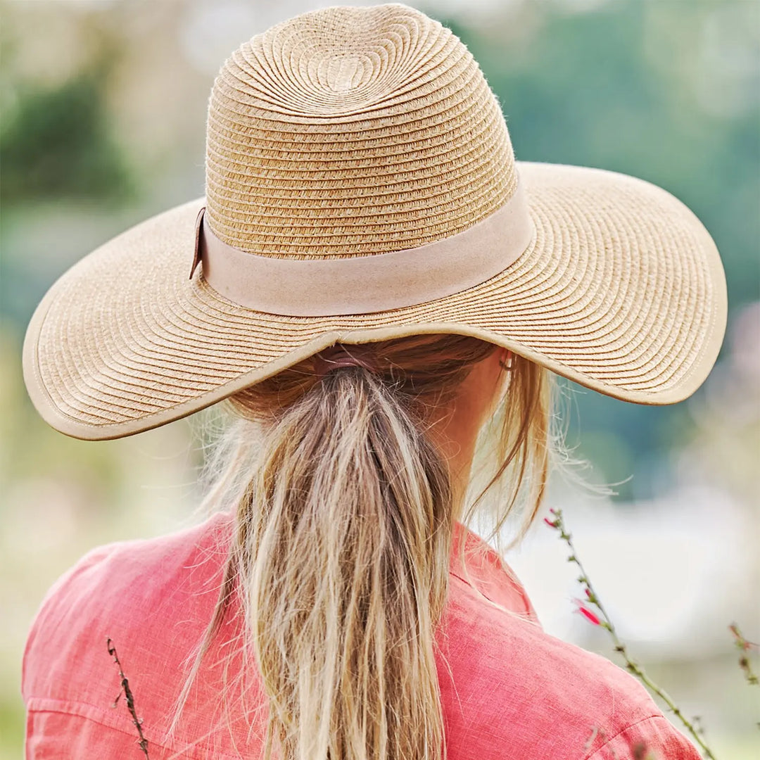 360FIVE Everyday Hat – Butterfly Ponytail Fedora Gardening Damen-Sonnenhut mit breiter Krempe
