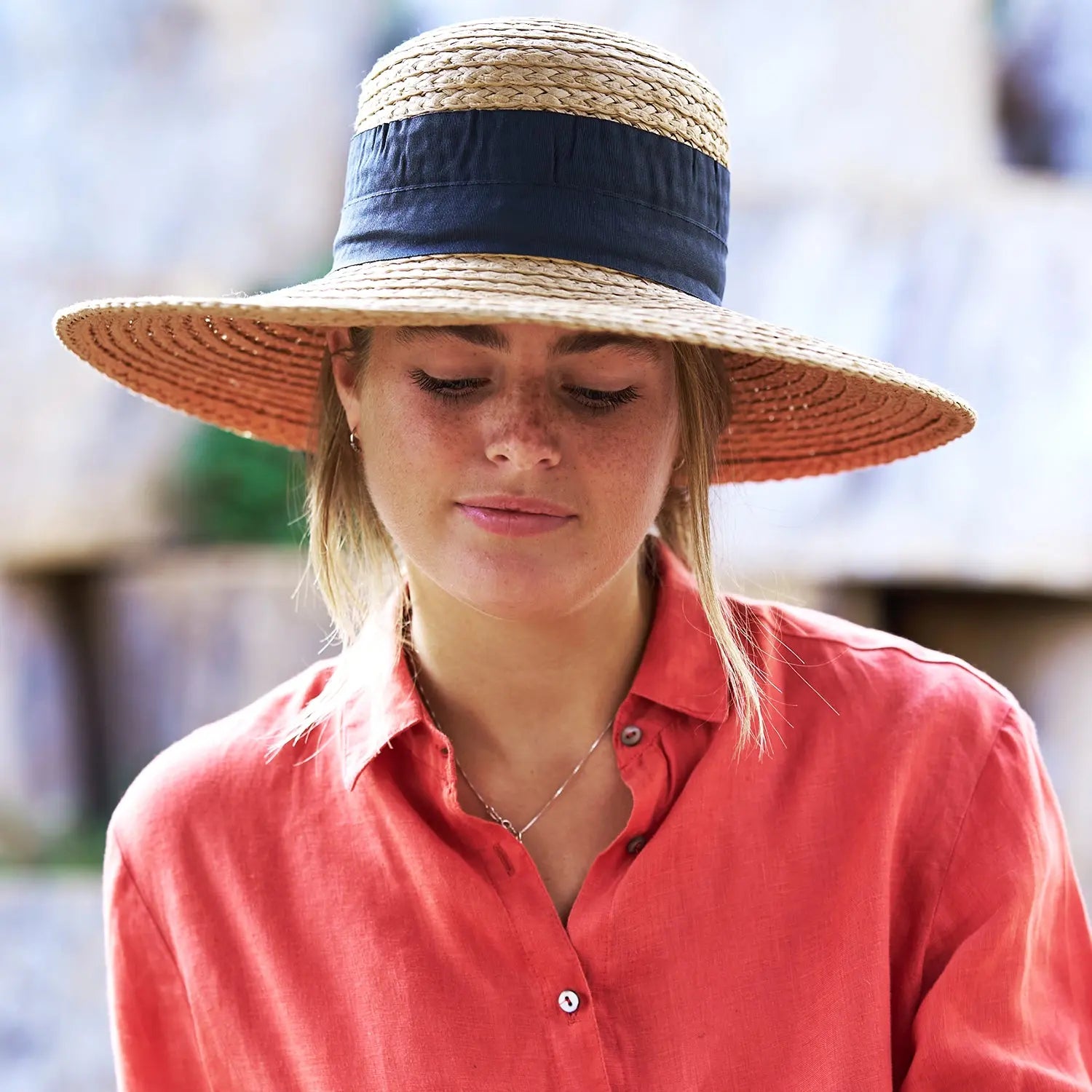 360FIVE Everyday Hat – Dahlia Gardening Damen-Sonnenhut aus Stroh mit breiter Krempe