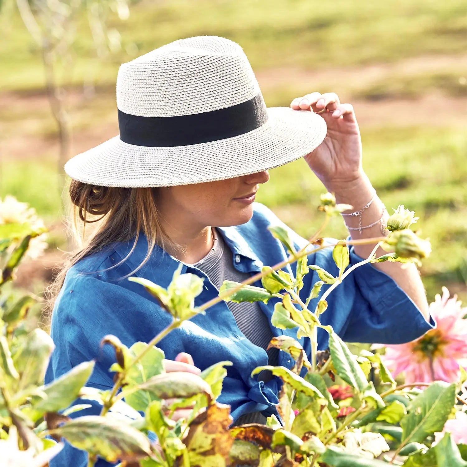 360FIVE Everyday Hat – Yucca Fedora Elfenbein Sonnenhut für Gartenarbeit