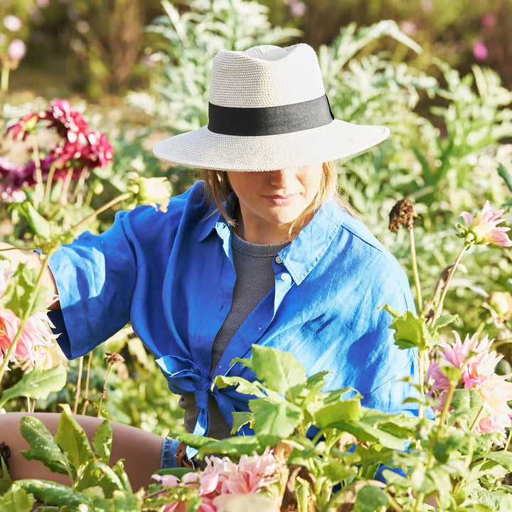 360FIVE Everyday Hat – Yucca Fedora Elfenbein Sonnenhut für Gartenarbeit