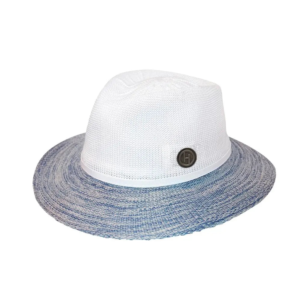 Aston Fedora M-L: 58 cm / Weiß/blauer Sonnenhut
